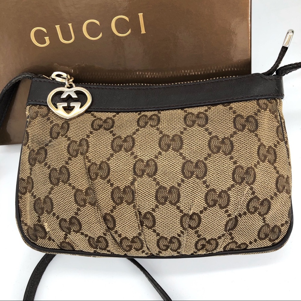 Gucci Authentic GG Canvas Crossbody Bag W/ Box - Picture 7 of 8